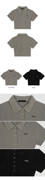 HIDE Collar Button Top (Black) (6570968285302)