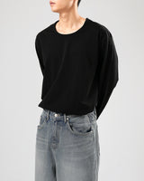 UネックシルケットロングスリーブTシャツ/U neck silket long sleeve 2color
