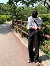 マインミニマルツータックワイドスラックス