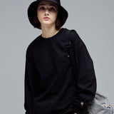 オーバーフィットレタリングロングスリーブT/OVERFIT LETTERING LONG-SLEEVED T-BLACK