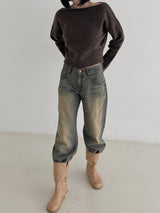 ソフトリップラインニット / Soft lip line knit (5color)