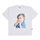 ベイビーフェイスペアーイーティングベイビー半袖Tシャツ ホワイト
