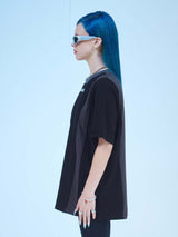 テクノベイビーオーバーロックオーバーフィットT / TECHNO BABY OVERLOCK OVERFIT T (Bk)