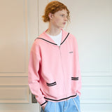 Marine zip-up cardigan