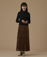 VELVET PLEATS SKIRT