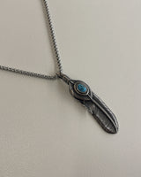 ターコイズフェザーネックレス / turquoise feather necklace