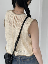 ハコビンテージレイヤードノースリーブカーディガン / Hako Vintage Layered Sleeveless Cardigan