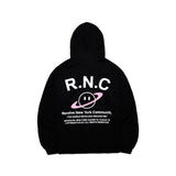 Over-sized Signature Hoodie Black with Pink Band (4595381960822)