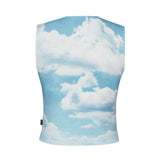 ダブルハートスリーブレスクロップトップ / Double Heart Sleeveless Crop Top _ Blue