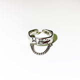 Silver Bear chain ring (6673130913910)