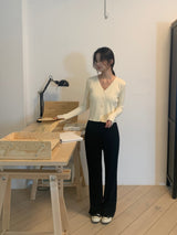 Milk Soft V neck Ribbed Cardigan