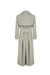 Shirring trench coat khaki