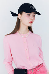 レイヤード スリーブ カーディガン / Layered Sleeve Cardigan [Strawberry Pink]