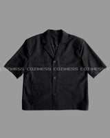 SI linen short-sleeved three-button jacket (2 colors)