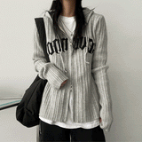 Unique Pont Two-Way Knit Hoodie Zip-Up