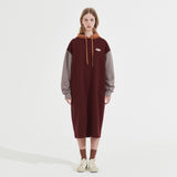 フーディーロングジャージドレス/HOODIE LONG JERSEY DRESS _ BURGUNDY
