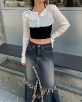 Underboob button cardigan