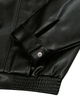 87-STAN028 [Vegan Leather] Multi Placket Leather Jacket Black