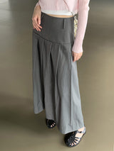 フィッションツーウェイプリーツロングスカート / Fiction two-way pleated long skirt