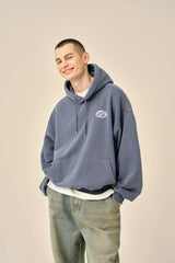 PIGMENT OVERSIZED LOGO HOOD - BLUE