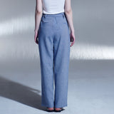 リネンベルトワンタックワイドパンツ / LINEN BELT ONE-TUCK WIDE PANTS (BL)