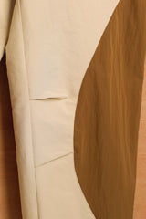 アシンメトリーウェーブパンツ / ASYMMETRIC WAVE PANTS-BROWN ECRU