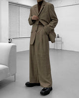 ミダスチェックワイドスラックス / Midas Check Wide Slacks (2 colors)