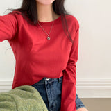 [BELLIDE MADE] MULTI-Half CROPED PLAIN LONG SLEEVE