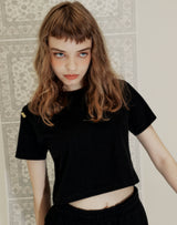 YELLOW TAP CROP T-SHIRT BLACK (6691419553910)
