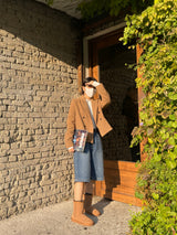 Muse wool collar short coat 