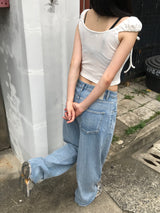 Wander brushed denim pants