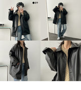 Conta レザーロングジャケット