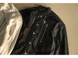 HIGH NECK BIKER DENIM MFHJK003-BK