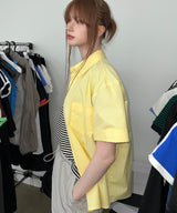 HALF COTTON OVERFIT SHIRTS (YELLOW)