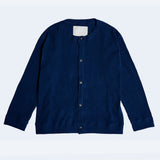 ラウンドネックワッフルカーディガン/DAMP ROUND-NECK WAFFLE CARDIGAN_NAVY