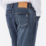 Signature Stud Tapered Crop Fit Denim Pants Indigo