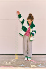 KIRSH X MISAKI KAWAI KIDS FLEECE HALF ZIP UP [GREEN]