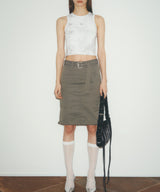 グラフィックノースリーブトップ / GRAPHIC SLEEVELESS TOP (BEIGE)