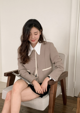 [SHOPPERMADE] Mood No Collar Round Jacket (2color)