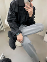 Well Real Long Wide Gray Jean (278) (4638705385590)