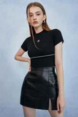 HIDE Piping Crop Top (1/2) (Black) (6570966876278)