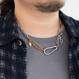 ヘビーアンドチャンキーミックスチェーンネックレス/[Unisex] Heavy and chunky mix chain necklace