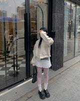 Button pleated skirt pants