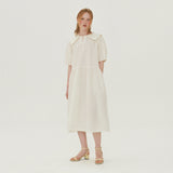 セーラーカラーロングドレス / SAILOR COLLAR LONG DRESS_WHITE