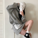 [BELLIDE MADE] Loose fit point embroidered hoodie