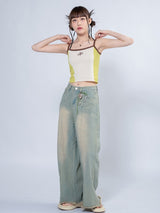 ナッシュ2カラーニットトップ / NASH 2 COLOR KNIT TOP _ LIME