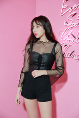 ドットシースルーTシャツ / TOP(6168) dot see-through T