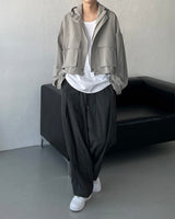 モノクロップフードジャンパー / CR Mono Cropp Hood Jumper (3 colors)