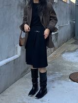 Ancient buckle midi skirt