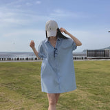 [Bellide made/Short, Long] キャンディ半袖シャツドレス
